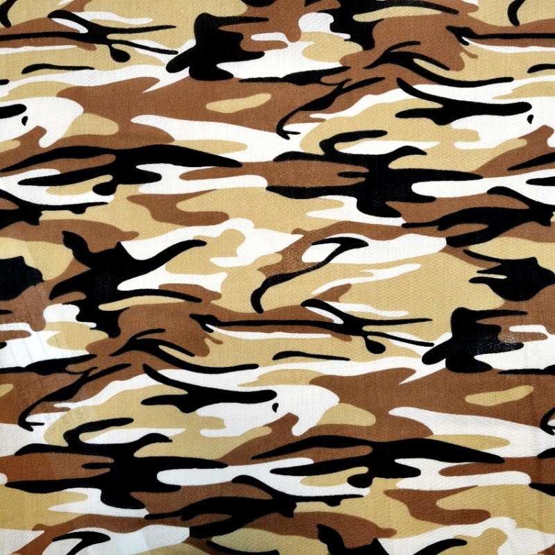CAMOUFLAGE POLYCOTTON - BROWN